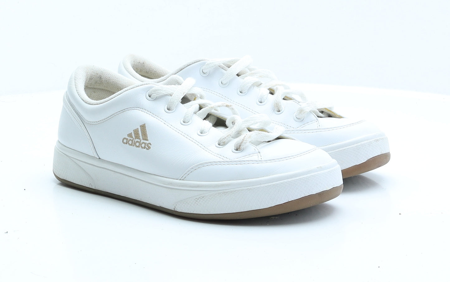 adidas Womens White  Faux Leather Trainer  UK 6 EUR 39