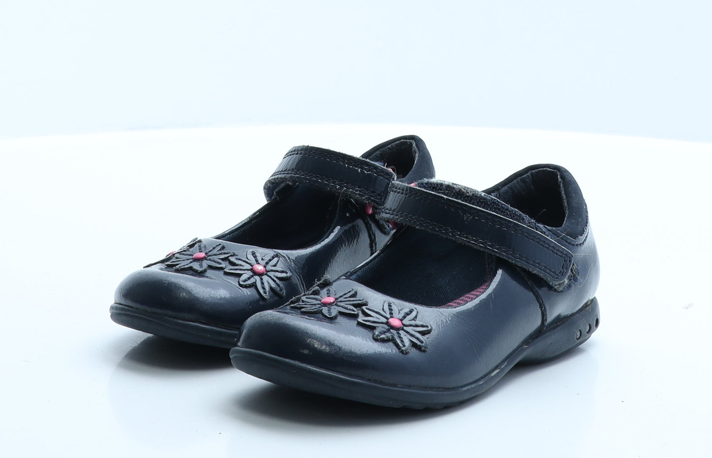 Clarks Girls Black  Polyester Mary Jane Sandal 7.5   - Flashing