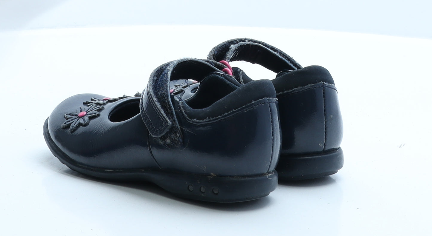Clarks Girls Black  Polyester Mary Jane Sandal 7.5   - Flashing