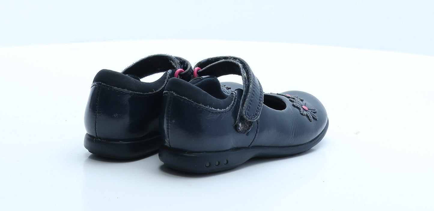 Clarks Girls Black  Polyester Mary Jane Sandal 7.5   - Flashing