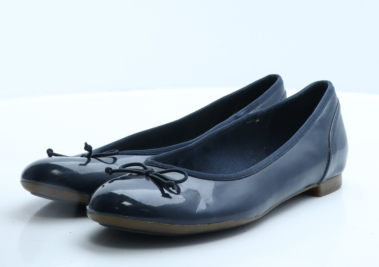 Clarks Womens Blue  Polyester Ballet Flat 5 38