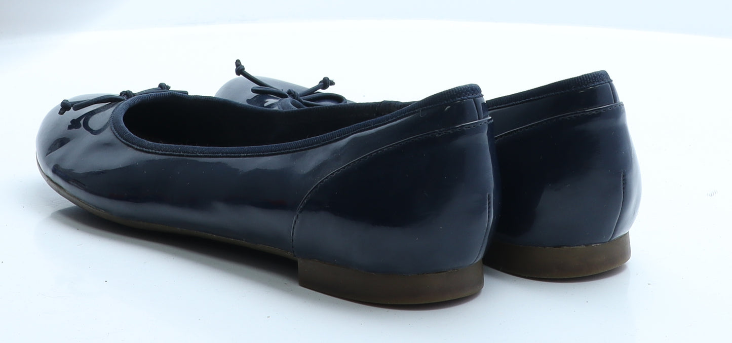 Clarks Womens Blue  Polyester Ballet Flat 5 38