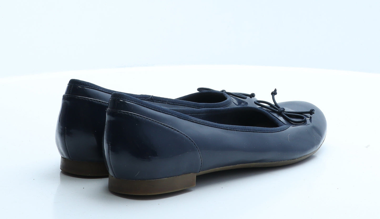 Clarks Womens Blue  Polyester Ballet Flat 5 38
