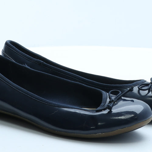 Clarks Womens Blue  Polyester Ballet Flat 5 38