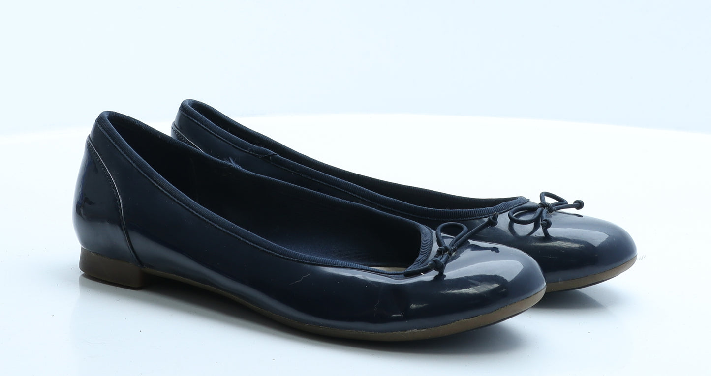 Clarks Womens Blue  Polyester Ballet Flat 5 38
