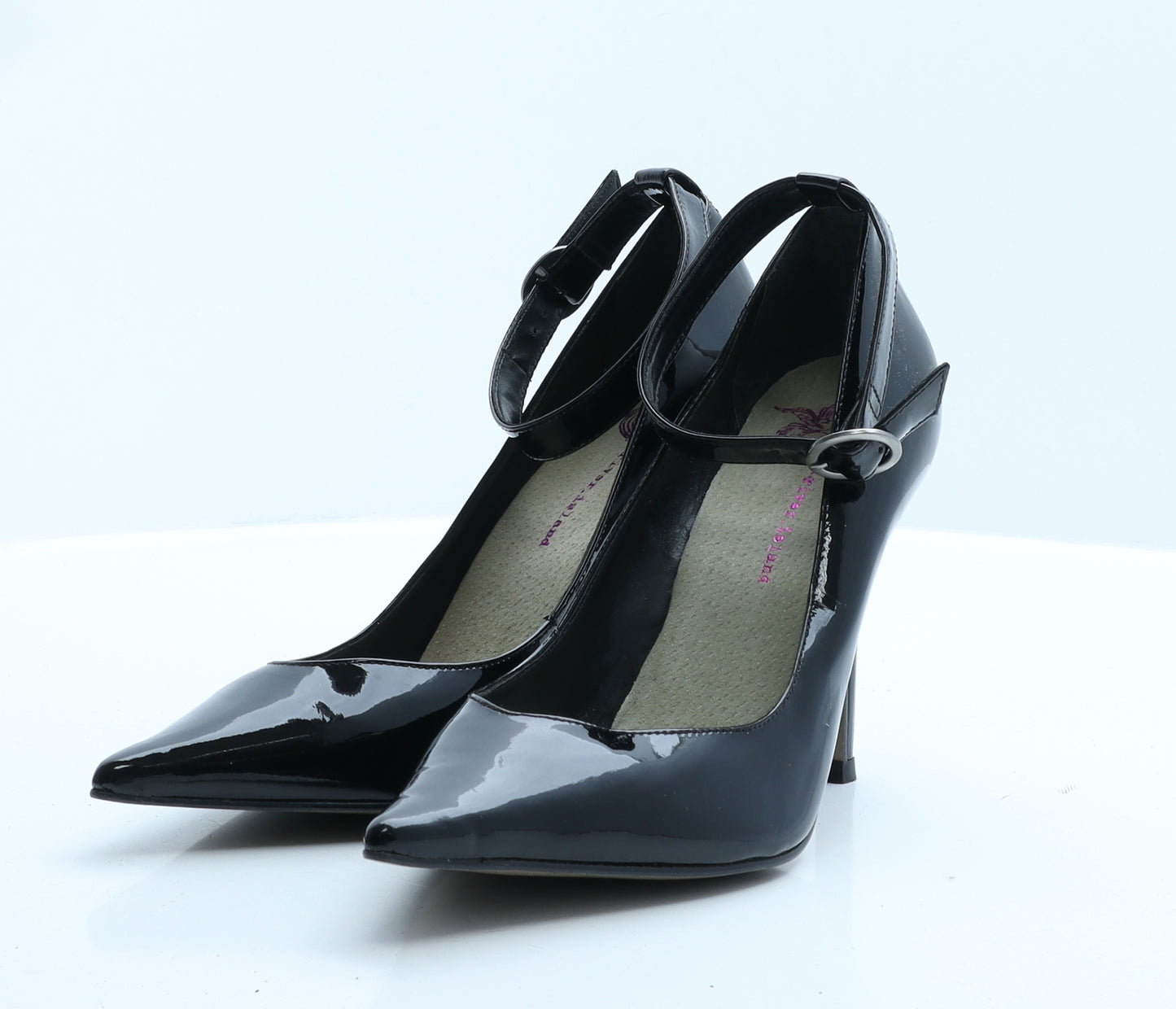 River Island Womens Black  PVC Court Heel 6 EUR 39