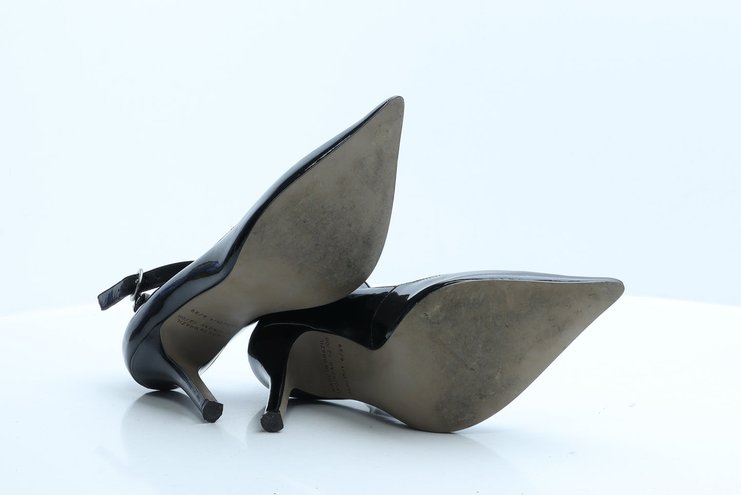 River Island Womens Black  PVC Court Heel 6 EUR 39