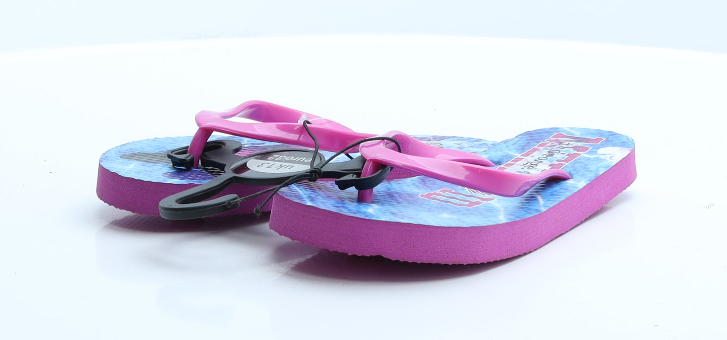 George Girls Pink Geometric Rubber Flip-Flop Flat 13   - Mermaid