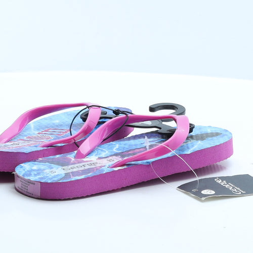 George Girls Pink Geometric Rubber Flip-Flop Flat 13   - Mermaid