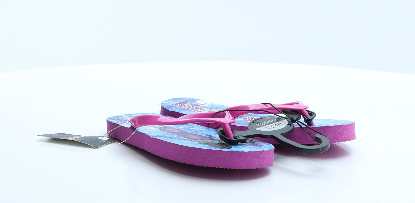 George Girls Pink Geometric Rubber Flip-Flop Flat 13   - Mermaid