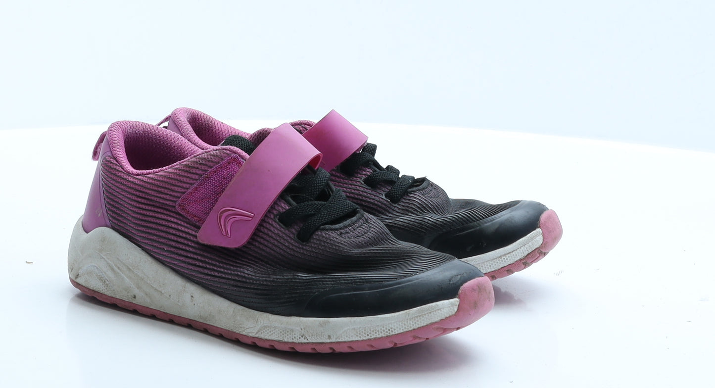 Clarks Girls Black Colourblock Polyester Trainer Casual 12