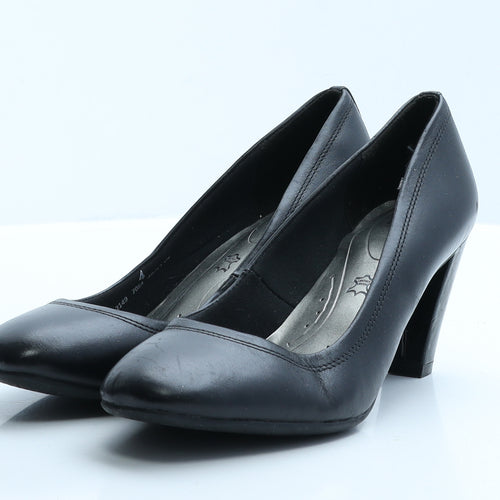 Insolia Womens Black  Leather Court Heel 4