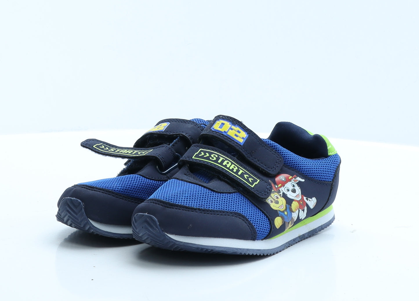 George Boys Blue Geometric Polyester Trainer  11
