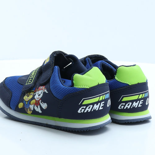 George Boys Blue Geometric Polyester Trainer  11