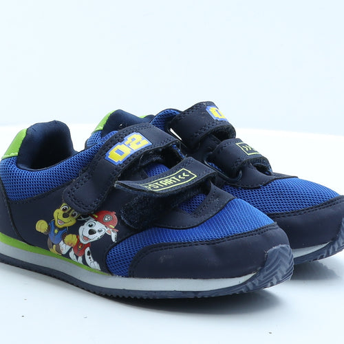 George Boys Blue Geometric Polyester Trainer  11