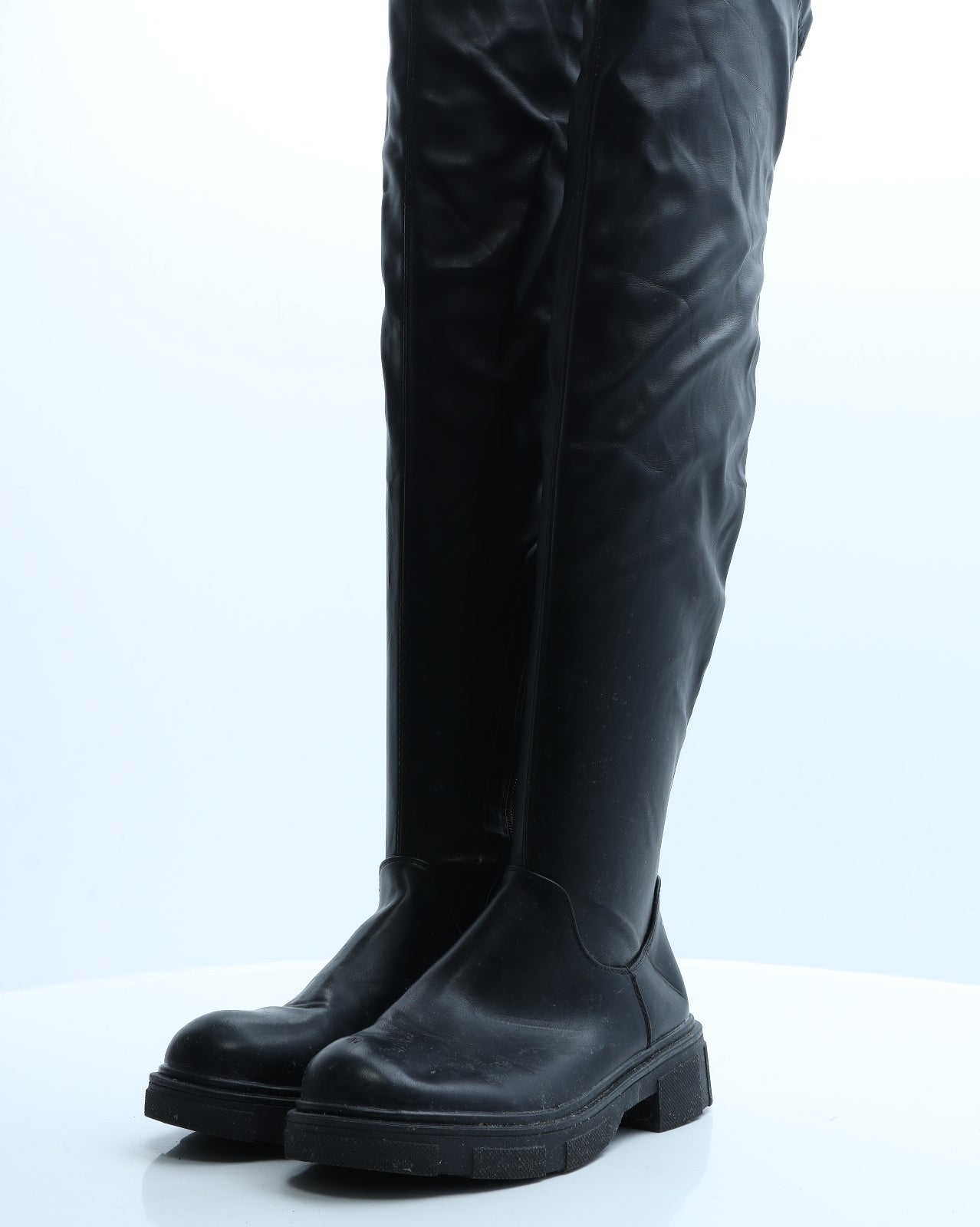 Preworn Womens Black  Polyester Slip On Boot 4 EUR 37