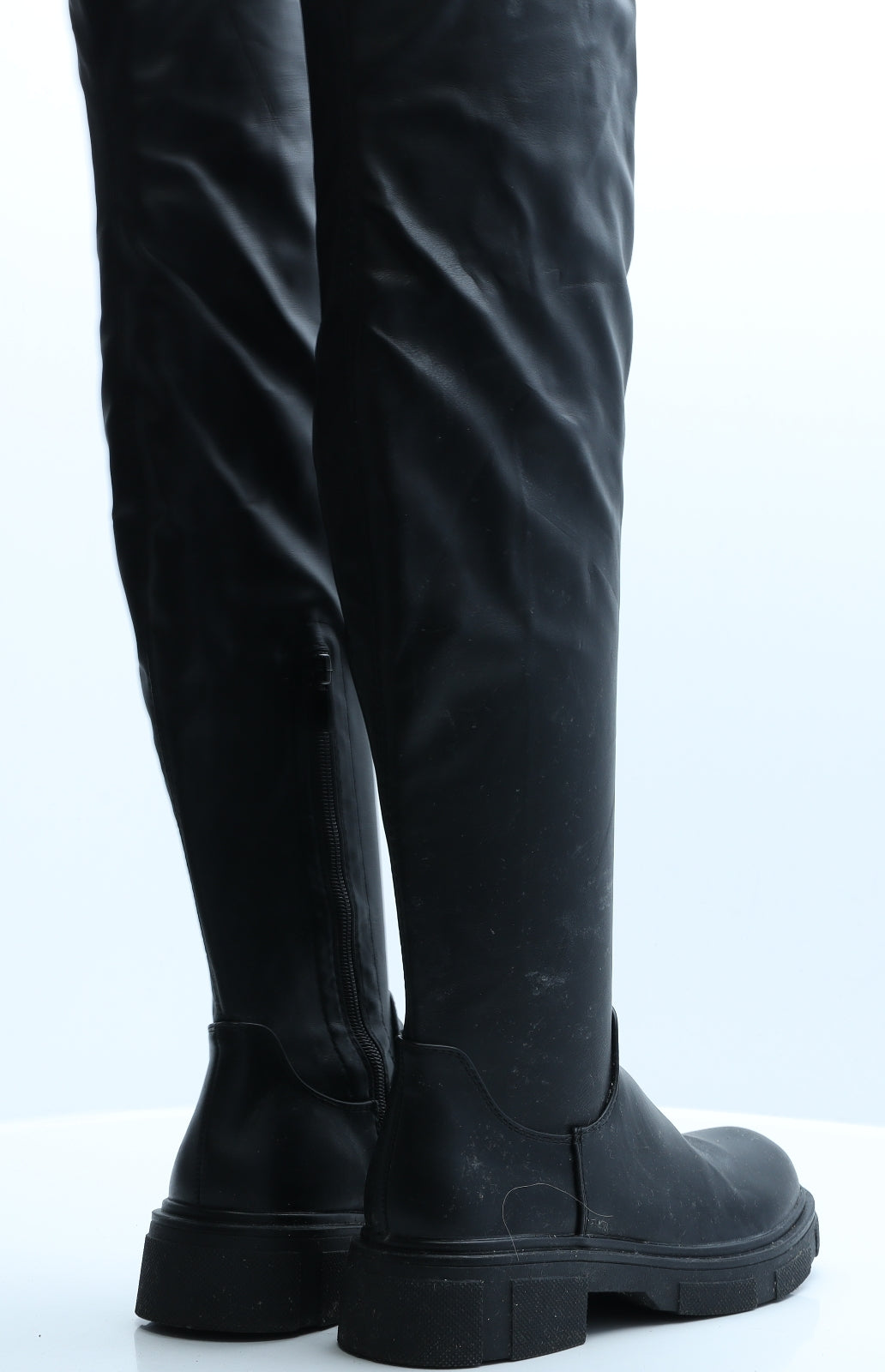 Preworn Womens Black  Polyester Slip On Boot 4 EUR 37