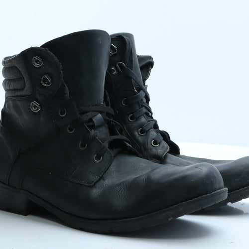 George Mens Black  Polyester Combat Boot 10