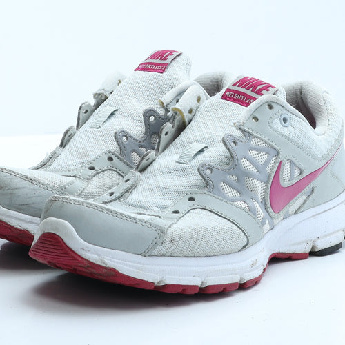 Nike Womens Grey Geometric Polyester Trainer  UK 5 EUR 38.5