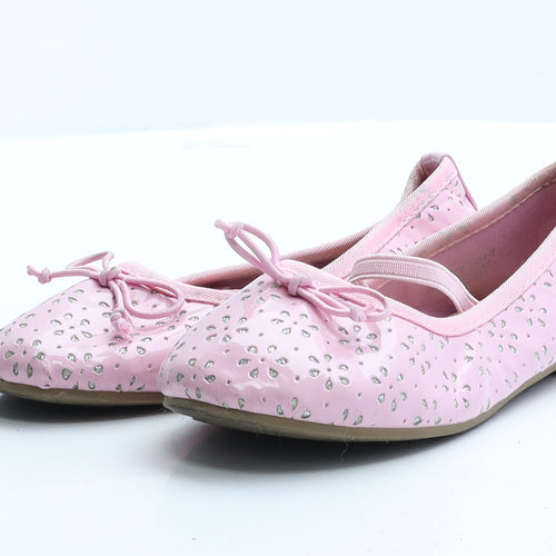 Primark Girls Pink Geometric Vinyl Ballet Sandal UK 11 11 EUR 29