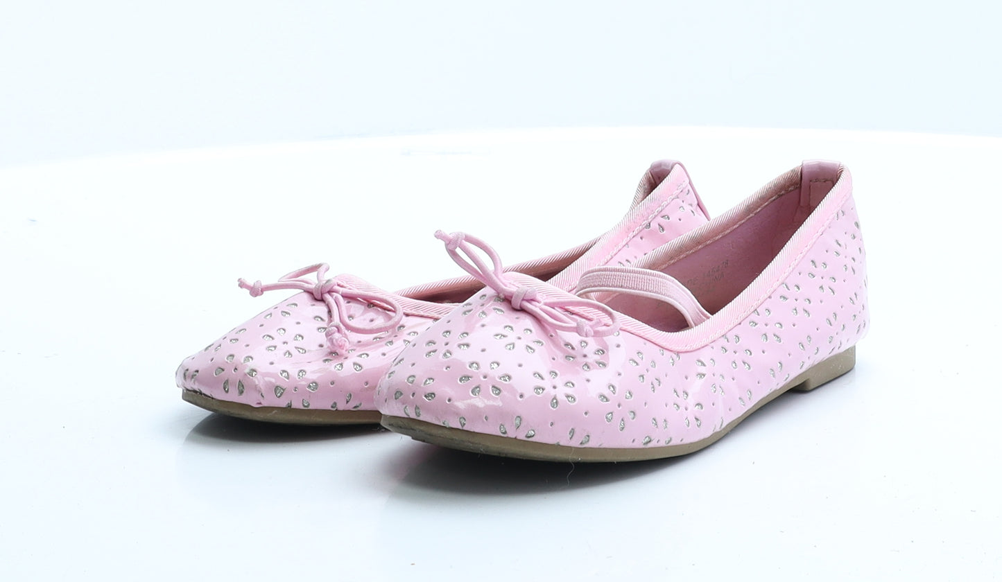 Primark Girls Pink Geometric Vinyl Ballet Sandal UK 11 11 EUR 29