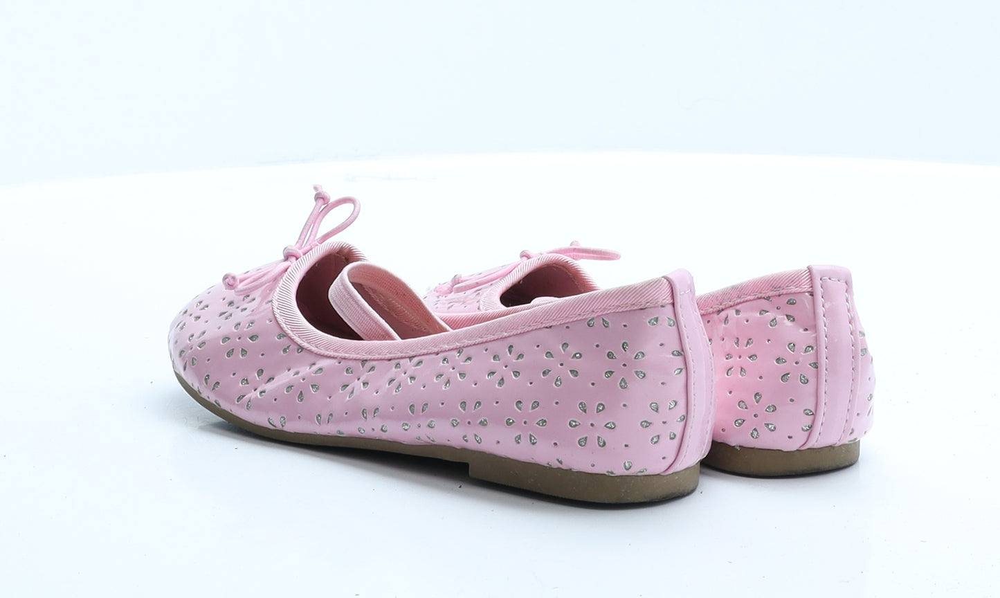 Primark Girls Pink Geometric Vinyl Ballet Sandal UK 11 11 EUR 29