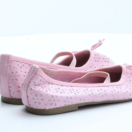 Primark Girls Pink Geometric Vinyl Ballet Sandal UK 11 11 EUR 29