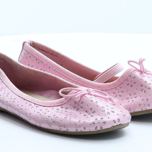 Primark Girls Pink Geometric Vinyl Ballet Sandal UK 11 11 EUR 29