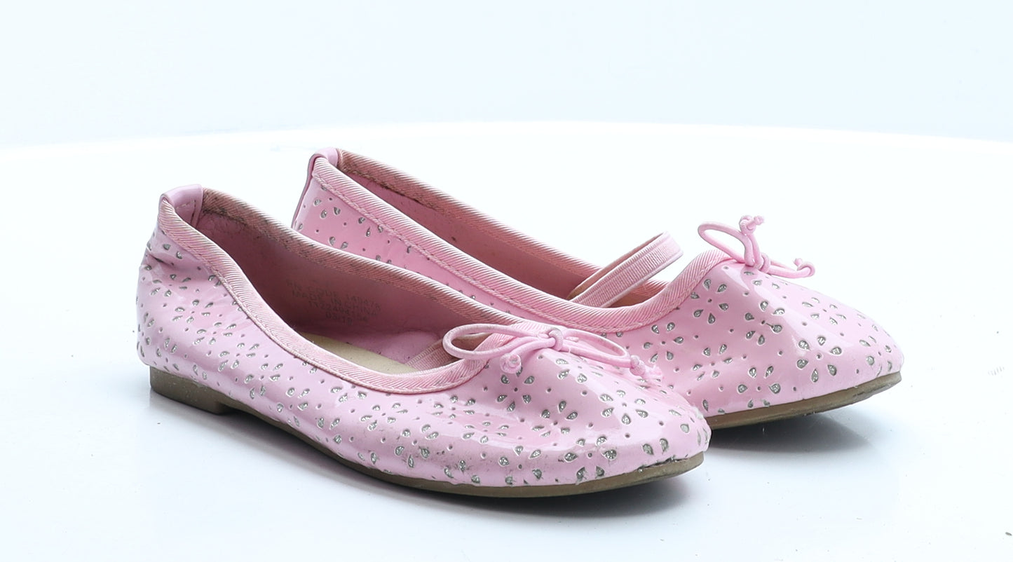 Primark Girls Pink Geometric Vinyl Ballet Sandal UK 11 11 EUR 29