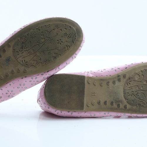 Primark Girls Pink Geometric Vinyl Ballet Sandal UK 11 11 EUR 29