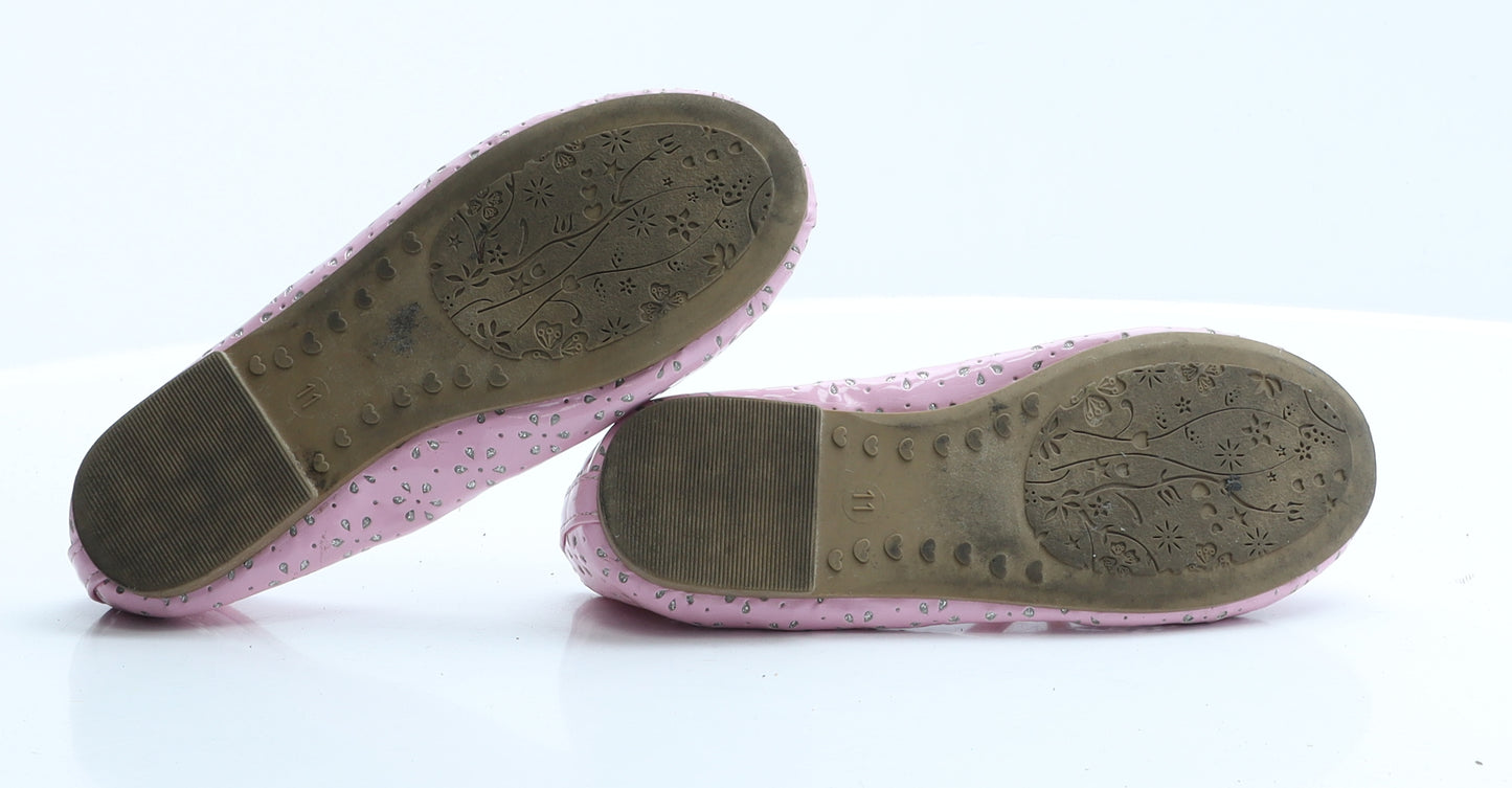 Primark Girls Pink Geometric Vinyl Ballet Sandal UK 11 11 EUR 29