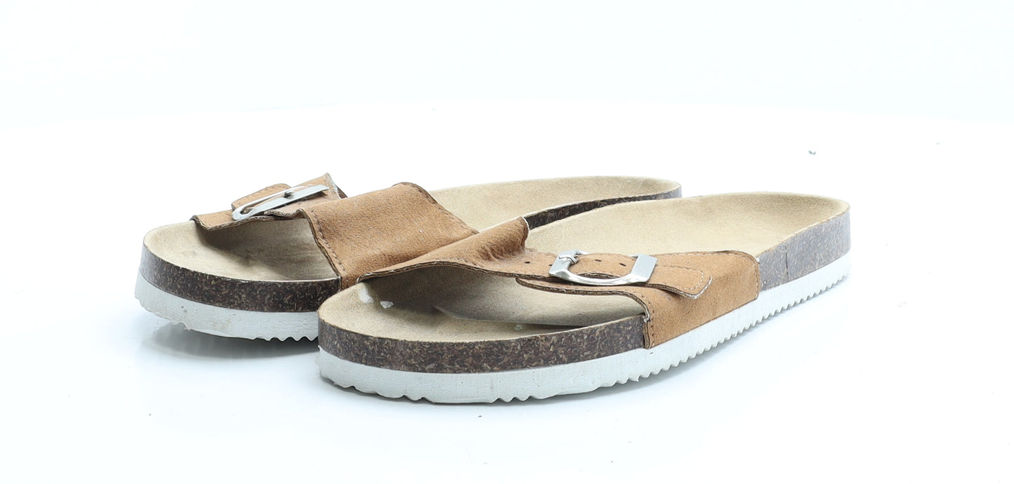Primark Womens Brown  Polyester Slider Slipper UK 5 38