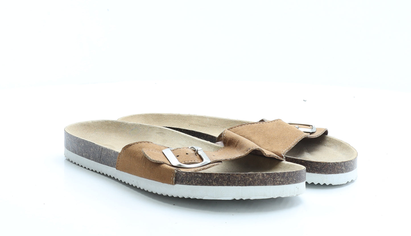 Primark Womens Brown  Polyester Slider Slipper UK 5 38