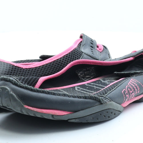 FCUK Womens Black Geometric Polyester Slingback Flat UK 7 40