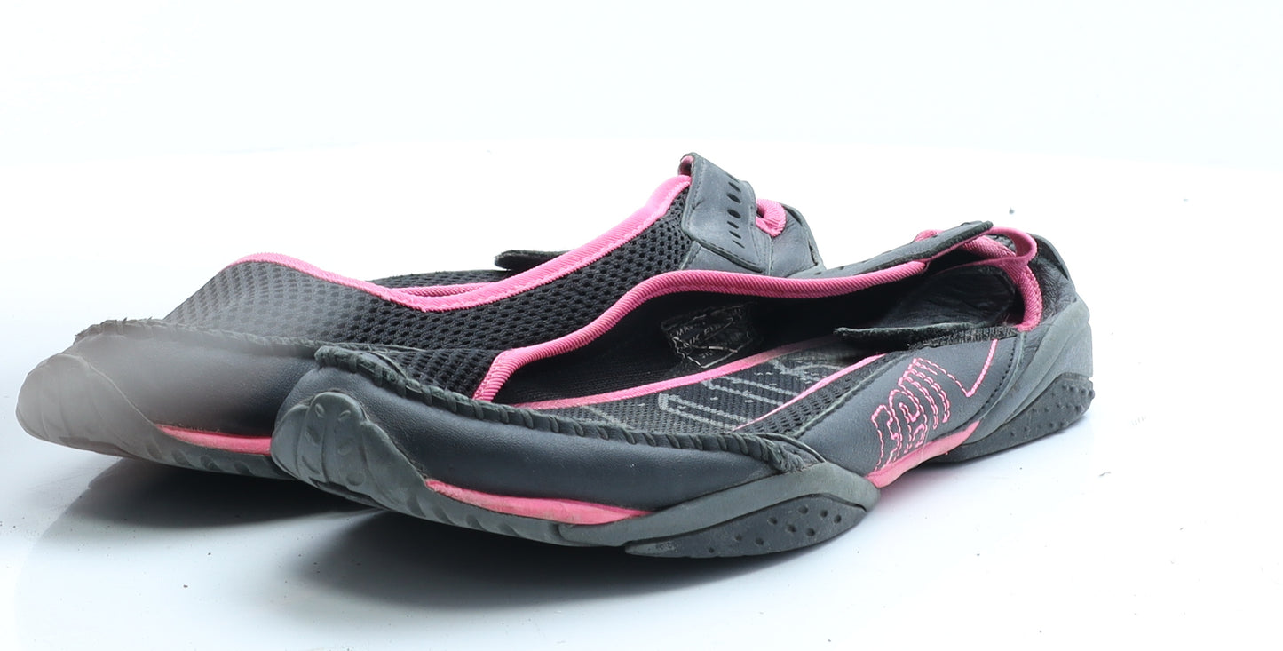 FCUK Womens Black Geometric Polyester Slingback Flat UK 7 40