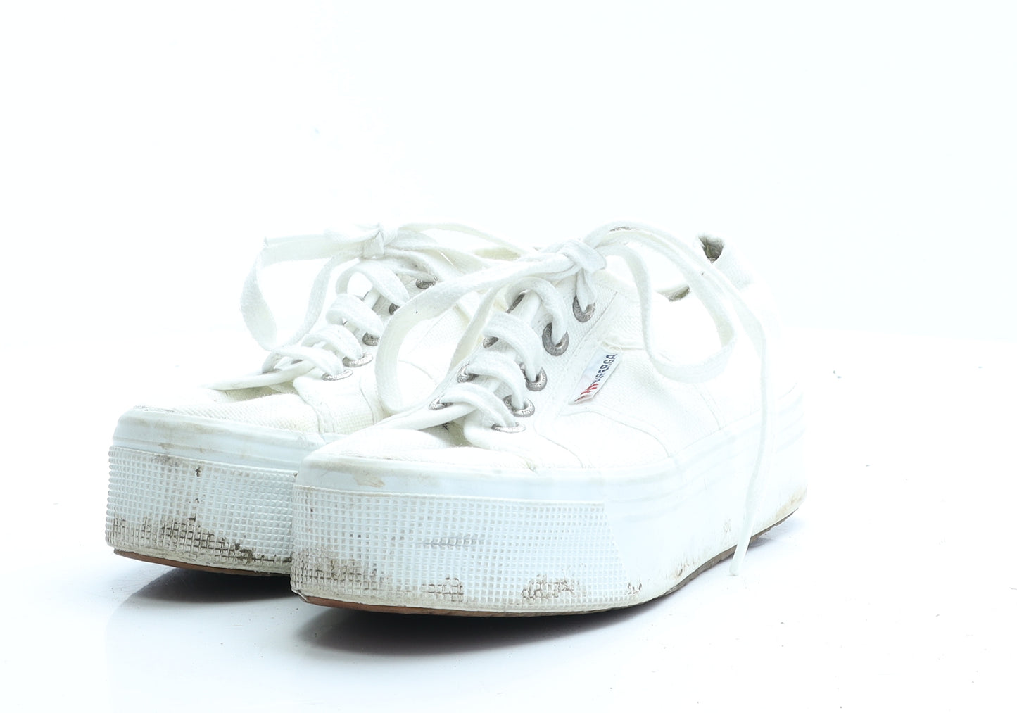 Superga Womens White  Fabric Trainer Casual UK 5 38