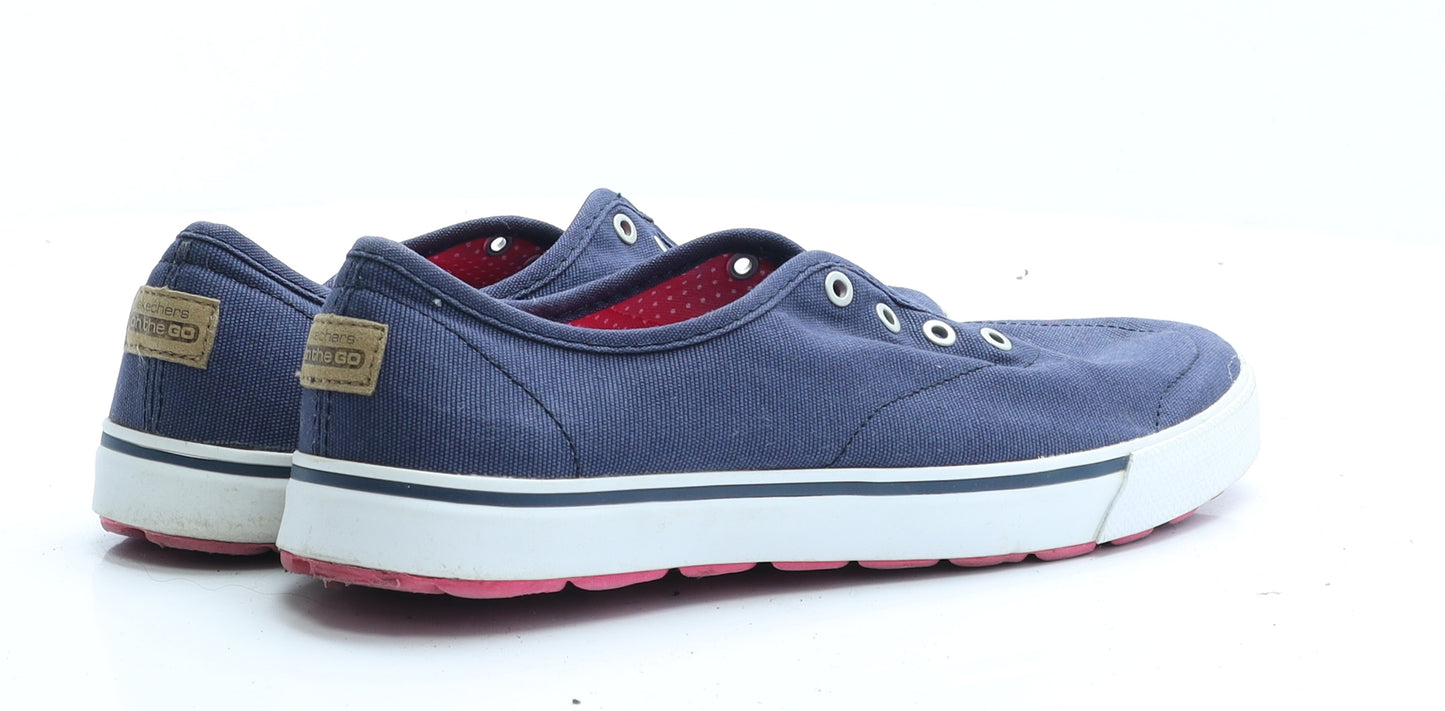 Skechers Womens Blue  Polyamide Boat Shoe Flat UK 4 37