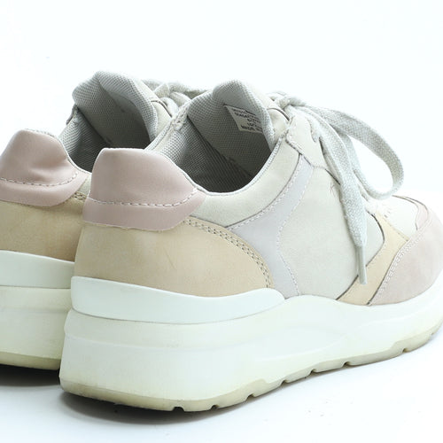 Kley Womens Beige Colourblock Polyester Trainer Casual UK 6 39