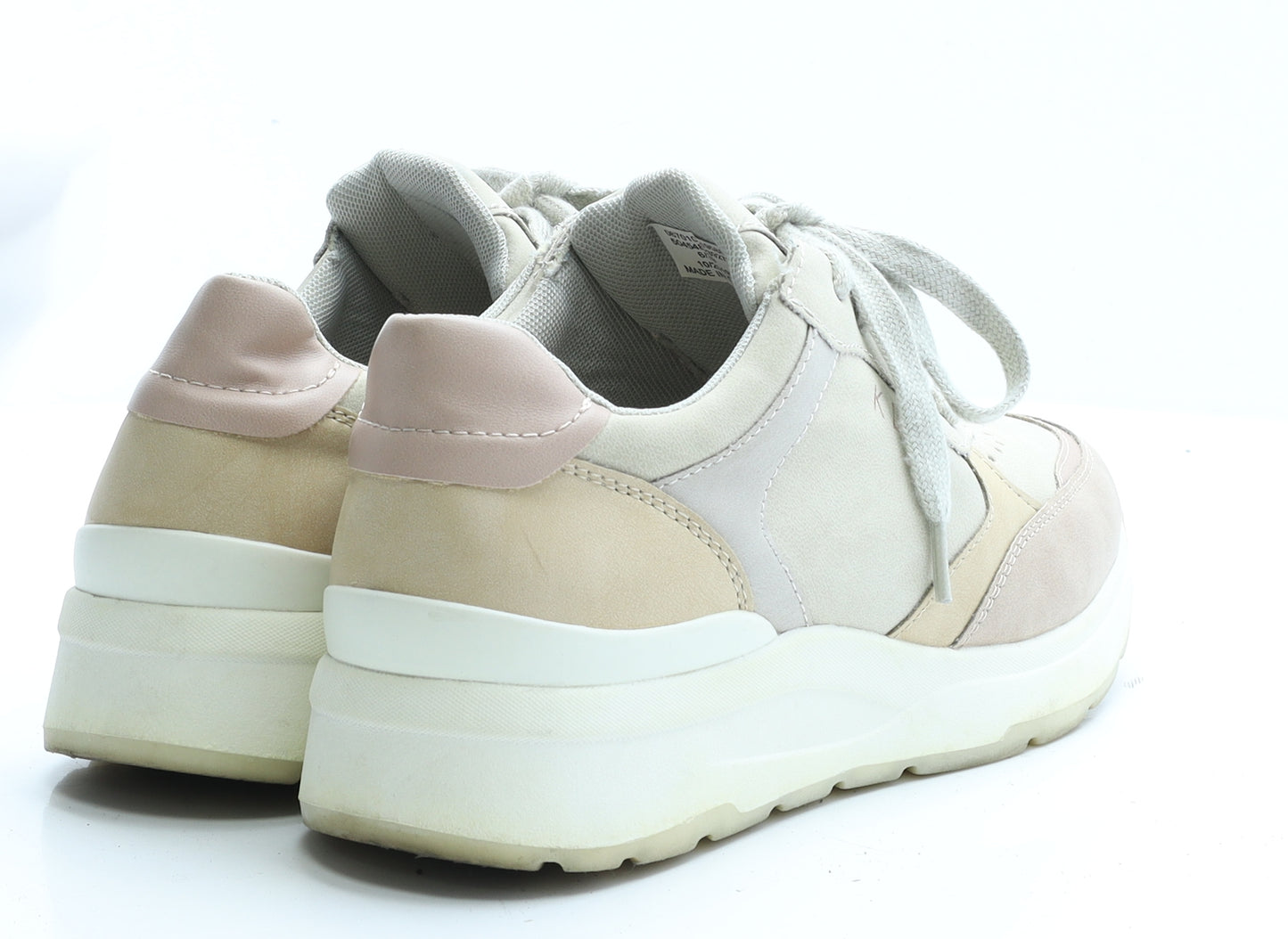 Kley Womens Beige Colourblock Polyester Trainer Casual UK 6 39