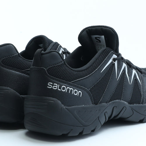 Salomon Mens Black Geometric Polyester Trainer  UK 10 10 EUR 45