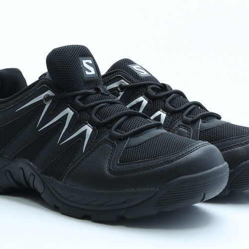 Salomon Mens Black Geometric Polyester Trainer  UK 10 10 EUR 45