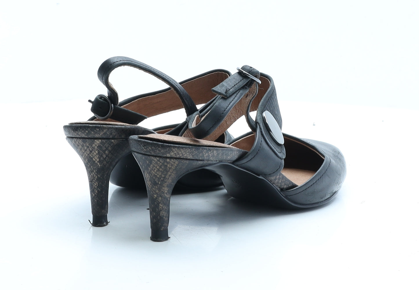 NEXT Womens Black  Polyester Slingback Heel UK 4 EUR 37