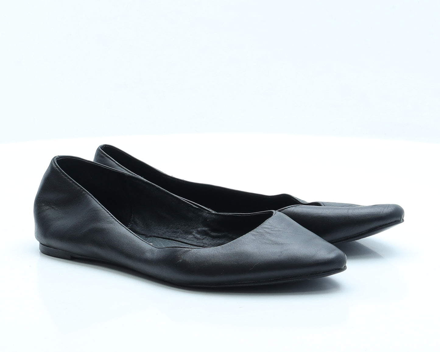 Accessorize Womens Black  Faux Leather Ballet Flat UK 5 38