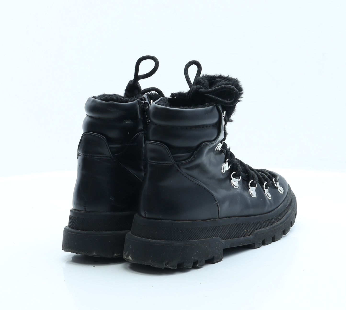 Girls Collection Girls Black  Faux Leather Combat Boot UK 1 1 EUR 33