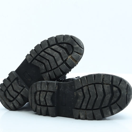 Girls Collection Girls Black  Faux Leather Combat Boot UK 1 1 EUR 33