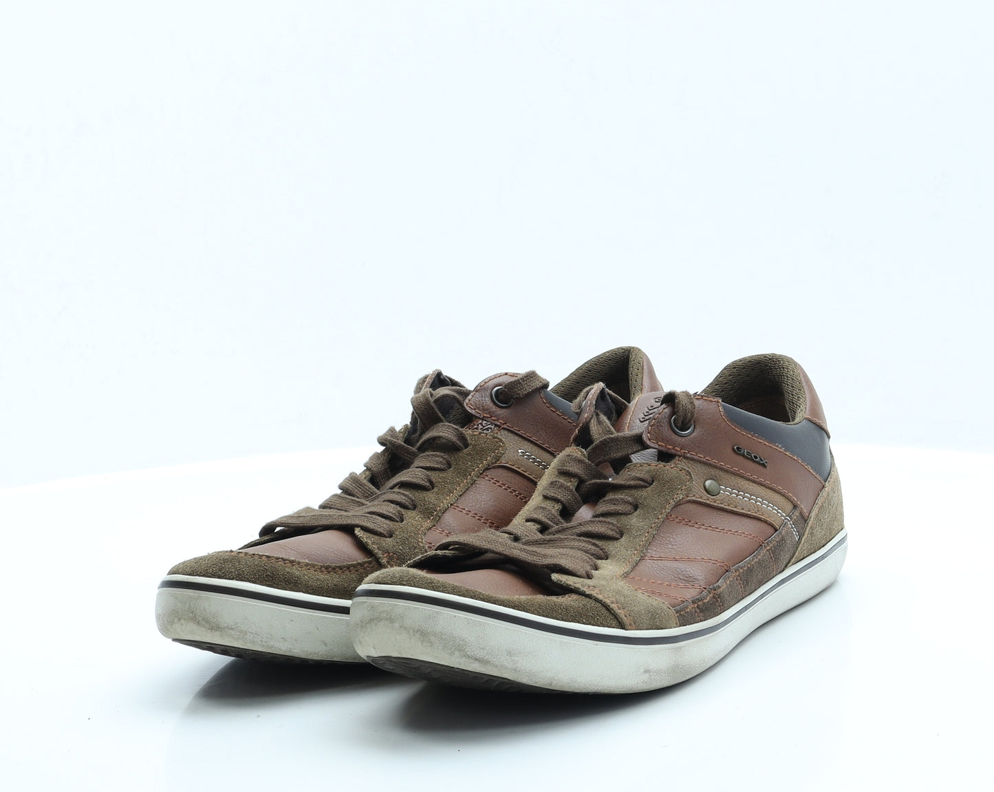 Geox Mens Brown  Patent Leather Trainer Casual UK 9 9 EUR 43 US 10