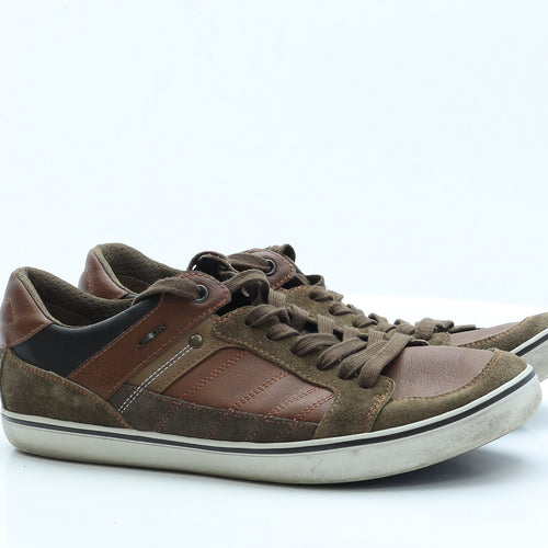 Geox Mens Brown  Patent Leather Trainer Casual UK 9 9 EUR 43 US 10