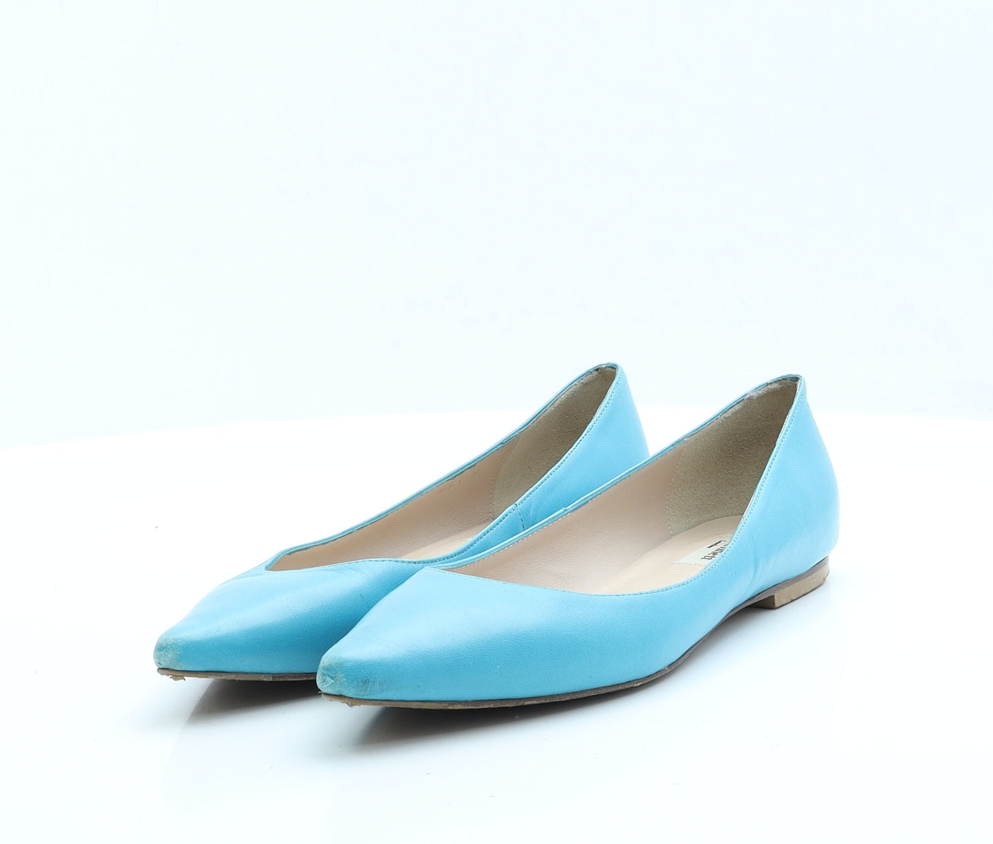 LK Bennett Womens Blue  Leather Slip On Flat UK 4 37