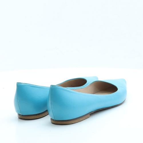 LK Bennett Womens Blue  Leather Slip On Flat UK 4 37