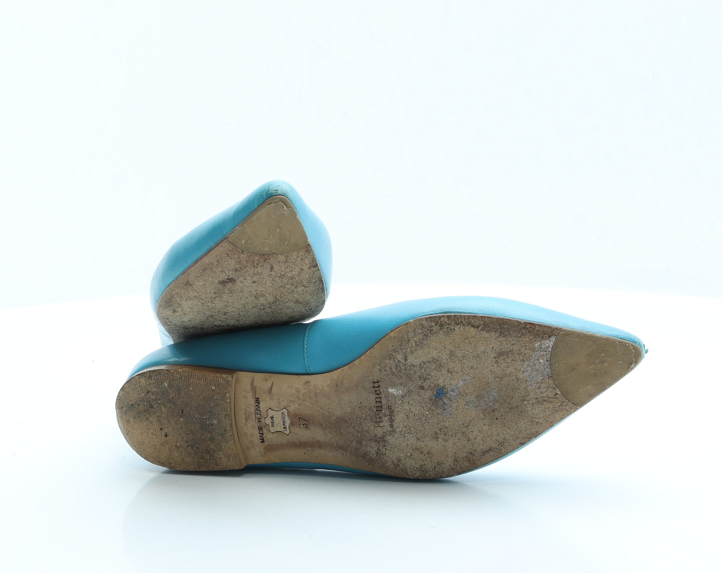 LK Bennett Womens Blue  Leather Slip On Flat UK 4 37